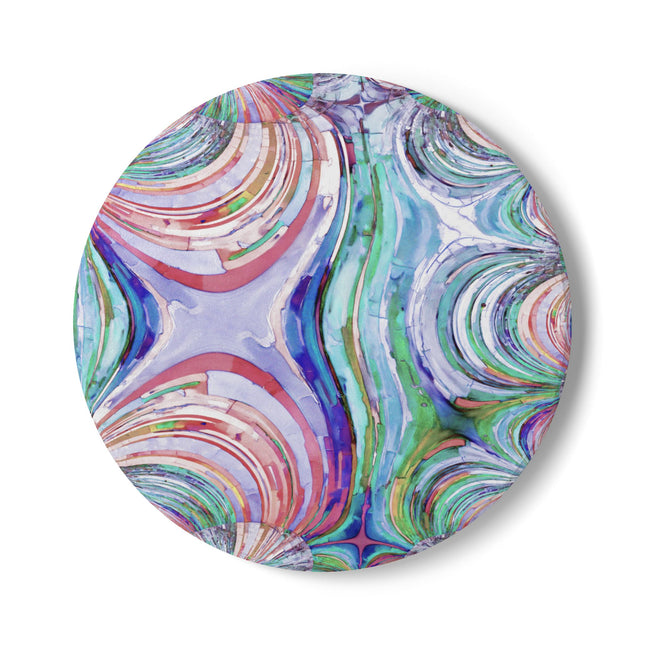 Uzi Spiral Pastels 4" x 4" Round Ceramic Coaster
