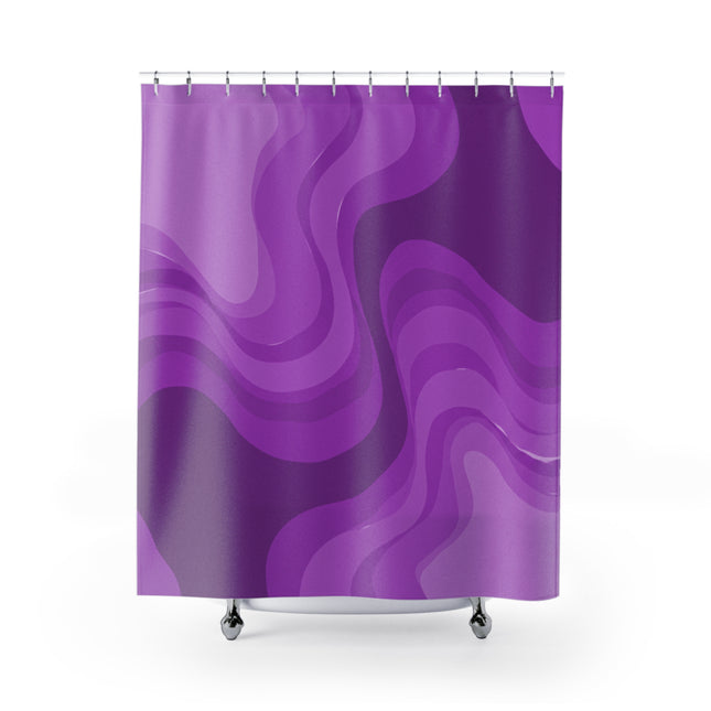 Wavey Purple Wavey Shower Curtains, 71" x 74"