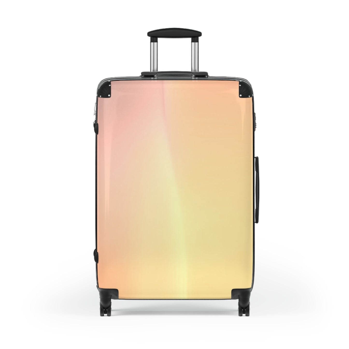 Hot Peach Large Suitcase with built in lock, 4 double-wheels, telescopic handle, and ABS back hard-shell