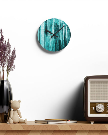 Striped Tif Acrylic Round Wall Clock, 8" x 8"