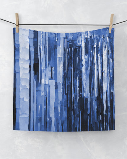 Striped Deep Blue Towel, 13" x 13"