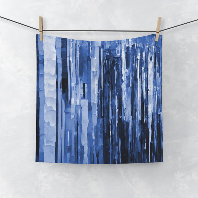 Striped Deep Blue Towel, 13" x 13"