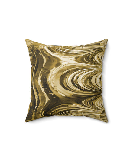 Uzi Spiral Light Brown 14" x 14" Faux Suede Square Pillow