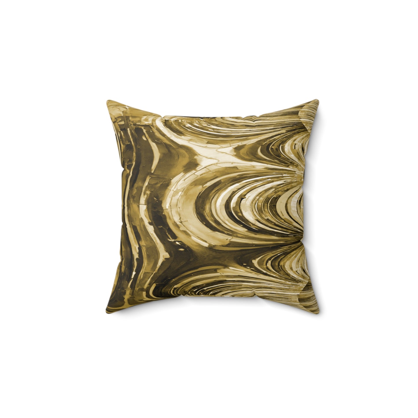 Uzi Spiral Light Brown 14" x 14" Faux Suede Square Pillow