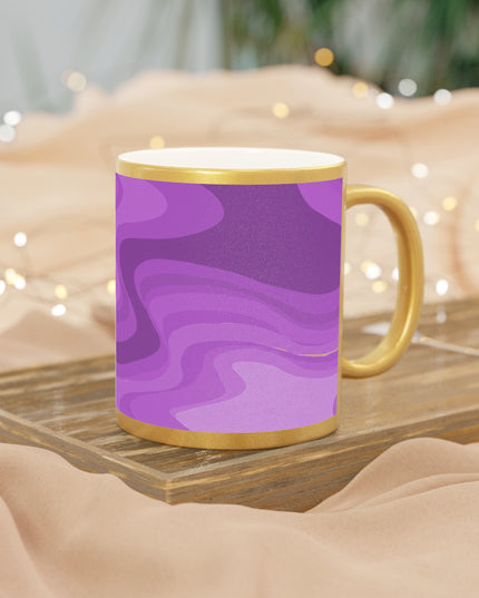 Wavey Purple Wavey 11 oz Metallic Mug (Silver\Gold)
