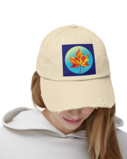 Alpha Maple Leaf Unisex Distressed Cap