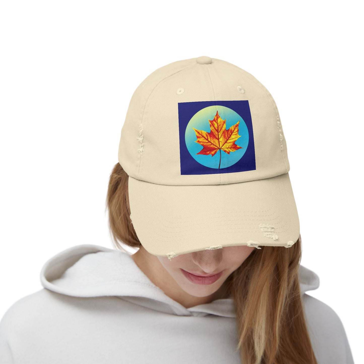 Alpha Maple Leaf Unisex Distressed Cap