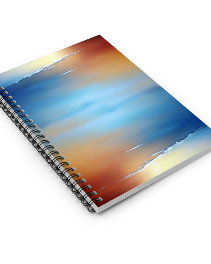 Blue Sea Red Orange Fog Spiral Notebook - Ruled Line, 6" x 8", 118 pages