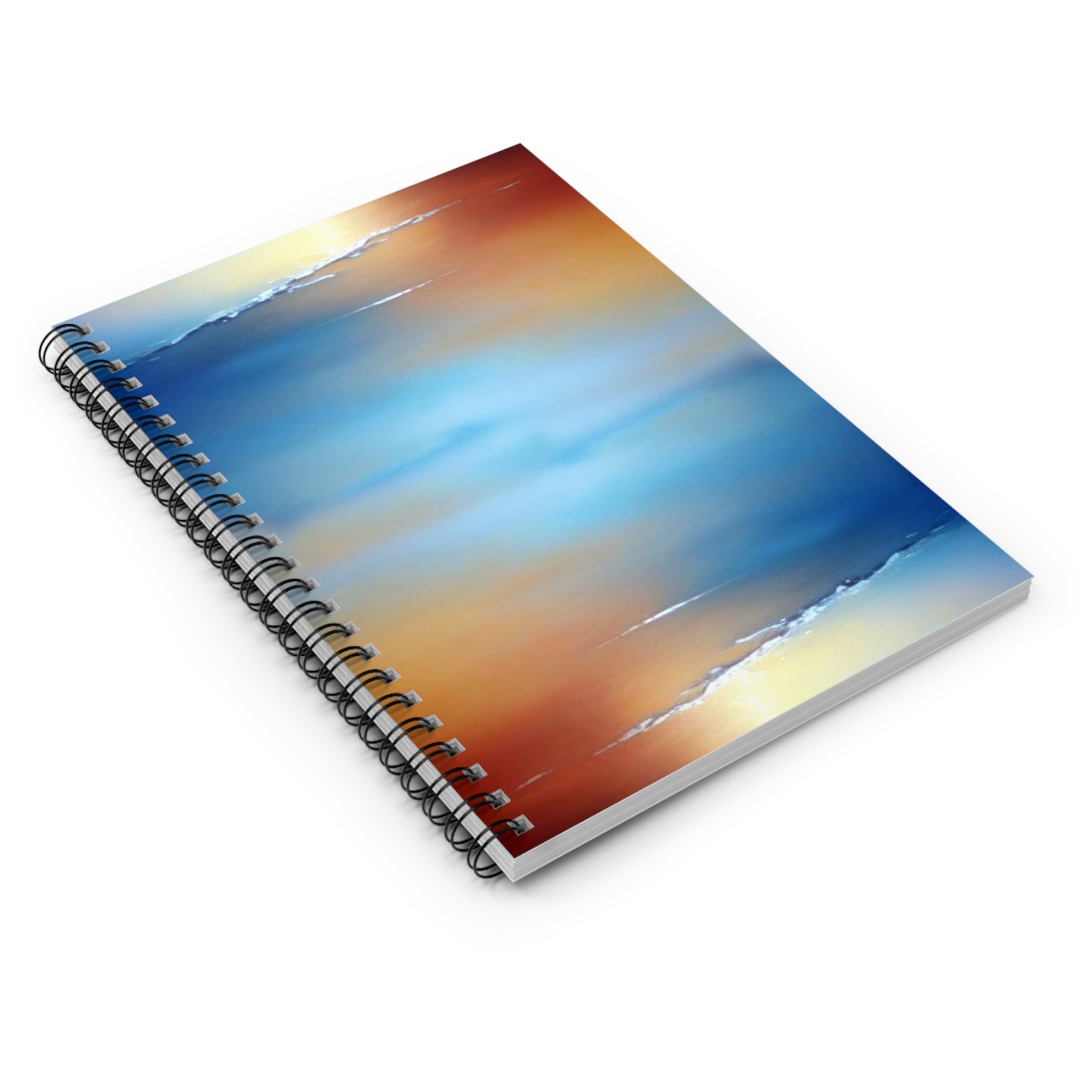Blue Sea Red Orange Fog Spiral Notebook - Ruled Line, 6" x 8", 118 pages