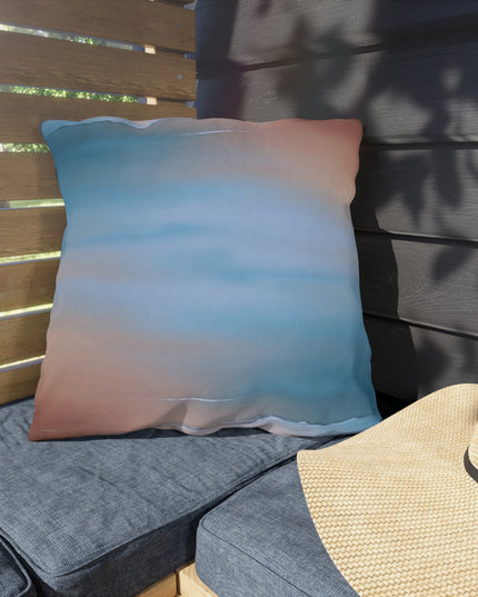Blue Sea Peach Fog 20" x 20" Outdoor Pillow