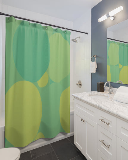 Pastel Green Patches Shower Curtains, 71" x 74"