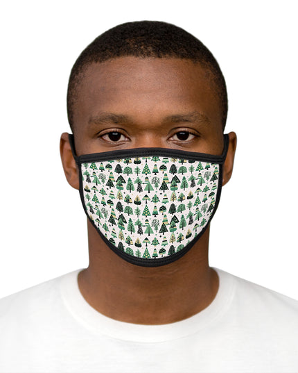 Mini Vintage Green Trees Mixed-Fabric Face Mask