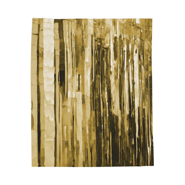 Striped Light Brown Velveteen Plush Blanket, 50" x 60"