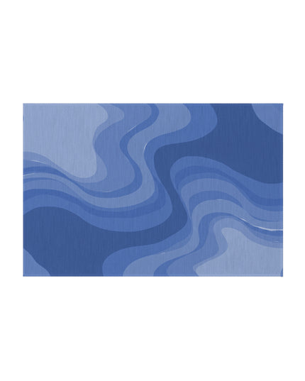 Deep Blue Wavey 24" x 36" Outdoor Rug