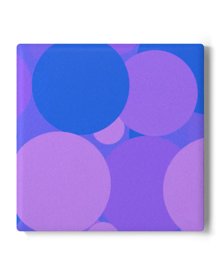Pastel Purple Family Patches 4" x 4" Square Ceramic Coaster