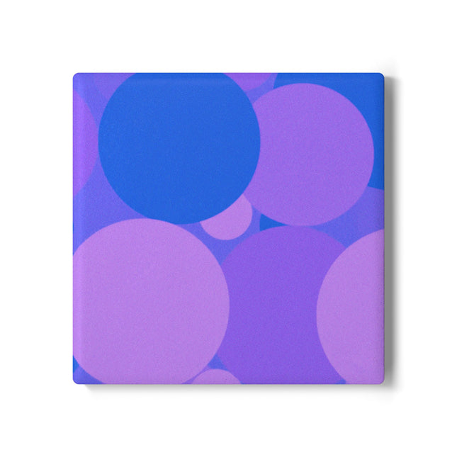 Pastel Purple Family Patches 4" x 4" Square Ceramic Coaster