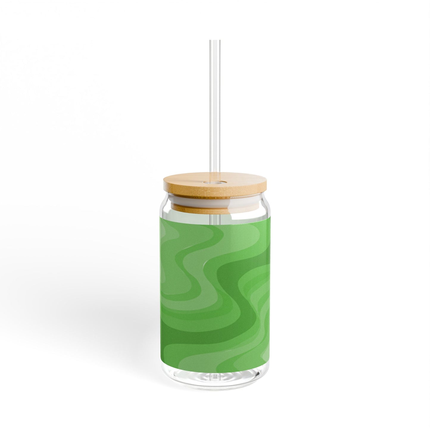 Greenie Meanie Wavey Sipper Glass, 16oz