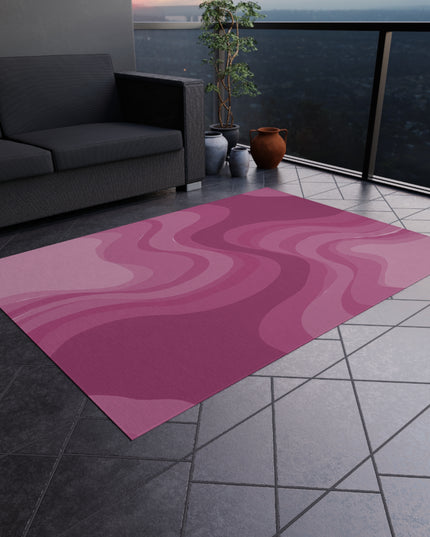 Pinky Mauve Wavey 60" x 84" Outdoor Rug