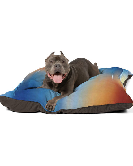 Blue Sea Red Orange Fog 50" × 40" Pet Bed