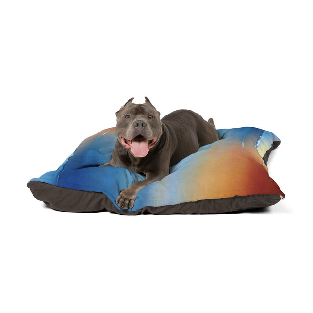 Blue Sea Red Orange Fog 50" × 40" Pet Bed