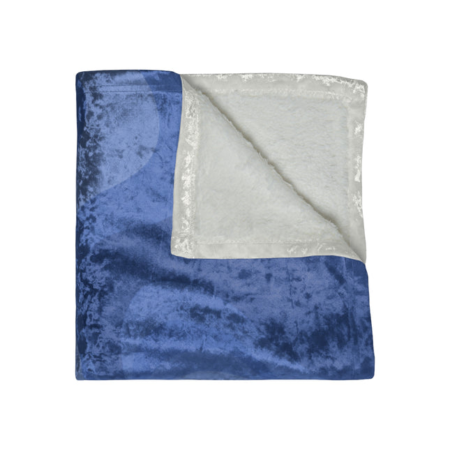 Deep Blue Wavey 50" x 60" Crushed Velvet Blanket