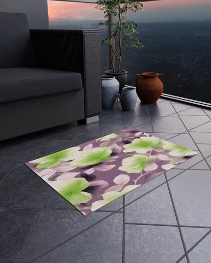 Lime Lavender Floral Bunch Outdoor Rug, 24" x 36"