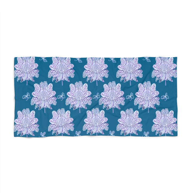 Lavender Floral Butterflies 30" x 60" Beach Towel