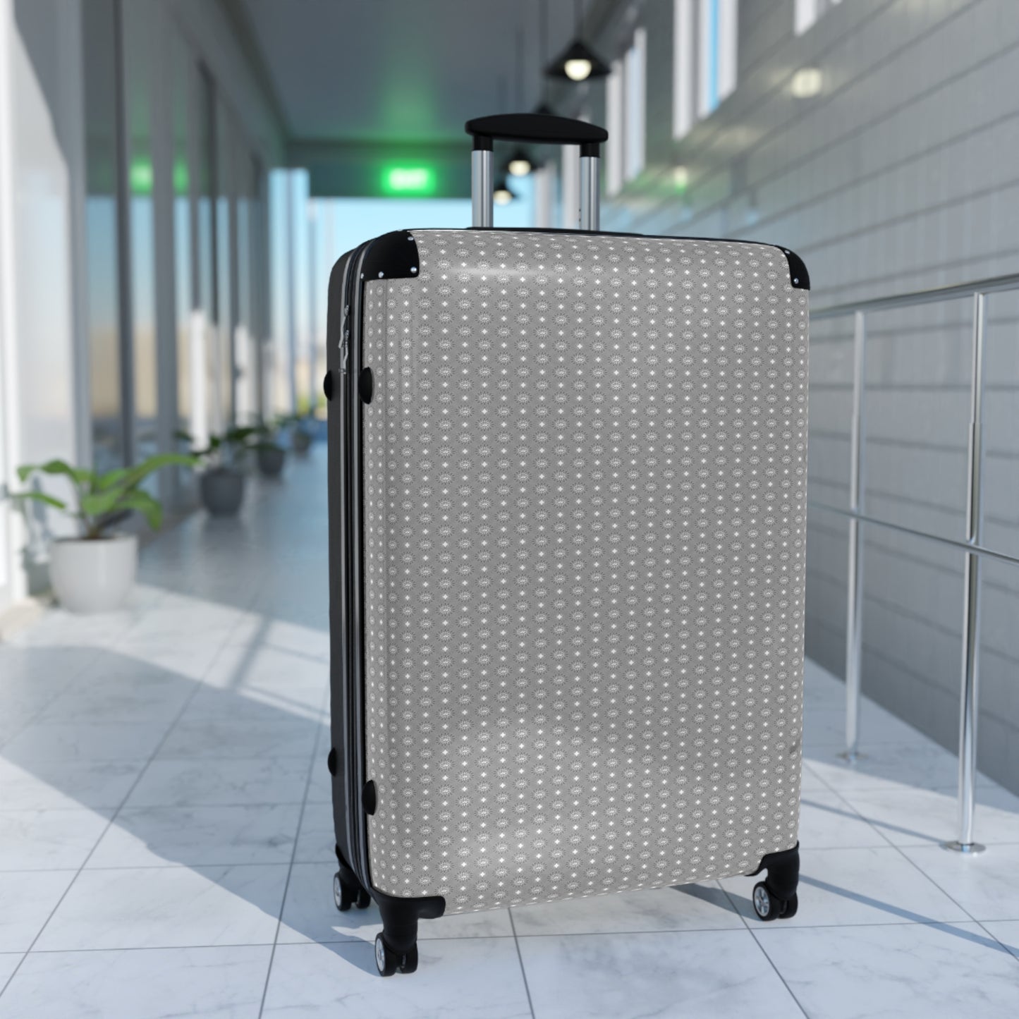 Desaturated Star-crossed Bodies Large Suitcase with built in lock, 4 double-wheels, telescopic handle, and ABS back hard-shell