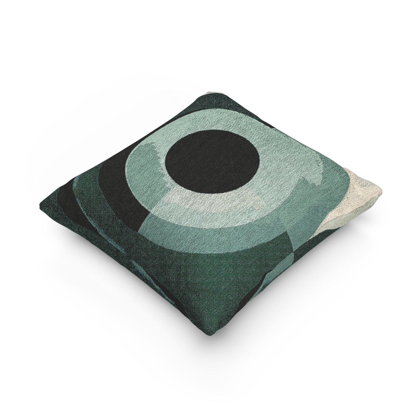 Tif Green Eyepiece Woven Pillow, 17" x 18"