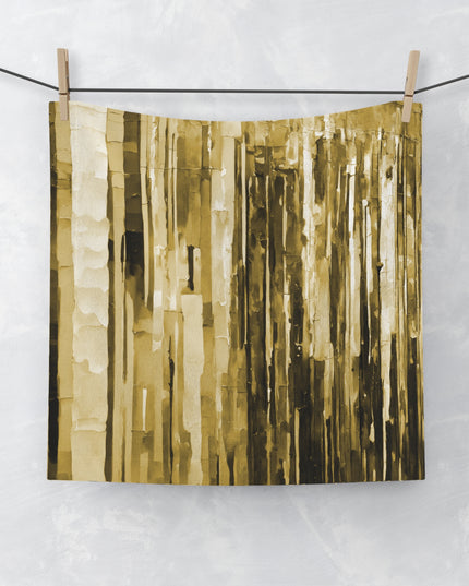 Striped Light Brown Towel, 13" x 13"
