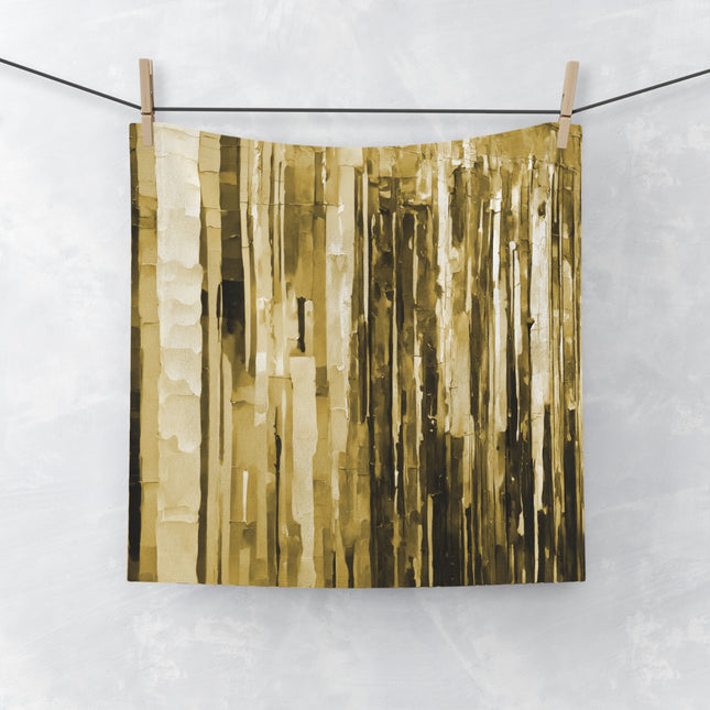 Striped Light Brown Towel, 13" x 13"