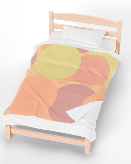 Pastel Hot Peach Patches Velveteen Plush Blanket, 50" x 60"