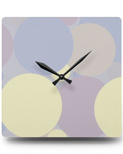 Pastel Soft Blue and Soft White Patches Acrylic Wall Clock, Round or Square, 10.75" x 10.75"
