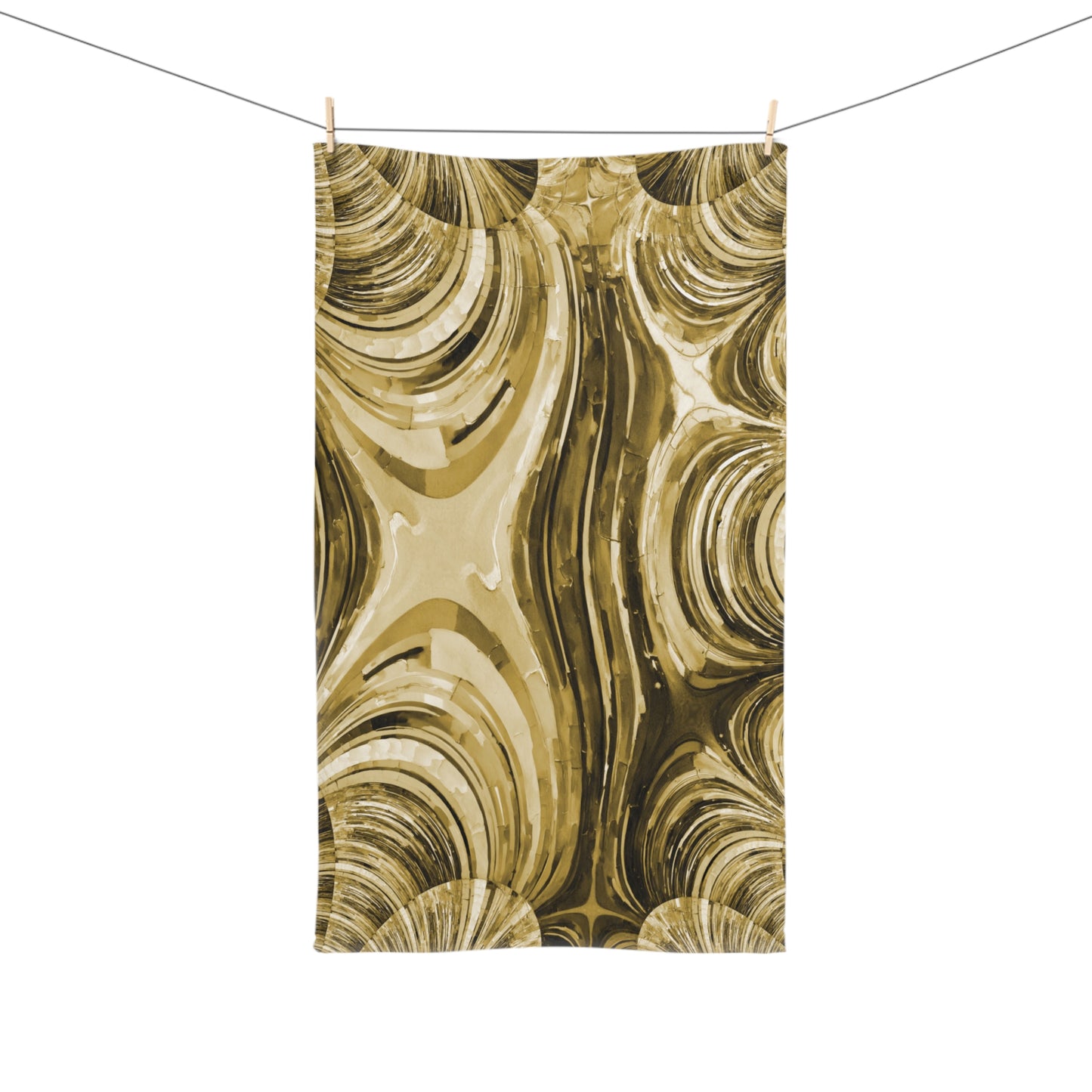 Uzi Spiral Light Brown Hand Towel, 16" x 28"