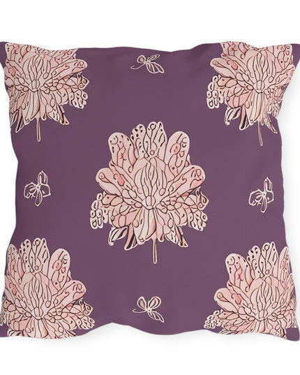 Pink Floral Butterflies 20" x 20" Outdoor Pillow