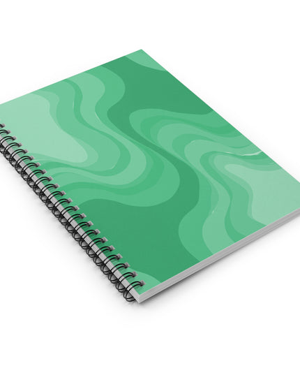 Mint Green Wavey Spiral Notebook - Ruled Line, 6" x 8", 118 pages