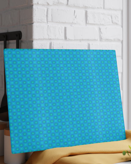 Light Blue Star-crossed Bodies Glass Cutting Board, 11" x 15"