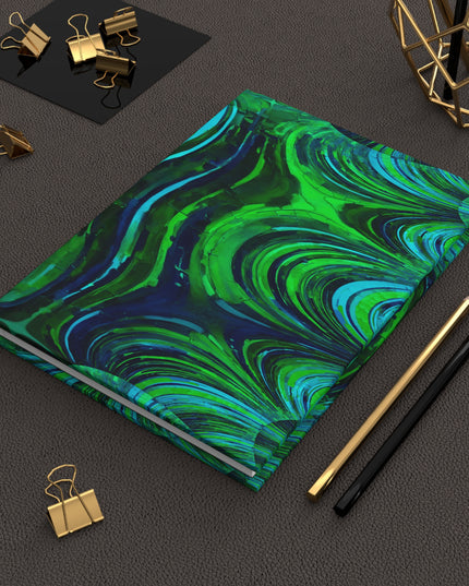 Uzi Spiral Blue Green 5.75" x 8" Hardcover Journal Matte with 150 lined pages