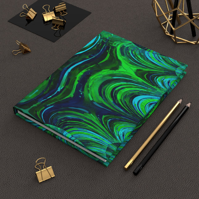 Uzi Spiral Blue Green 5.75" x 8" Hardcover Journal Matte with 150 lined pages