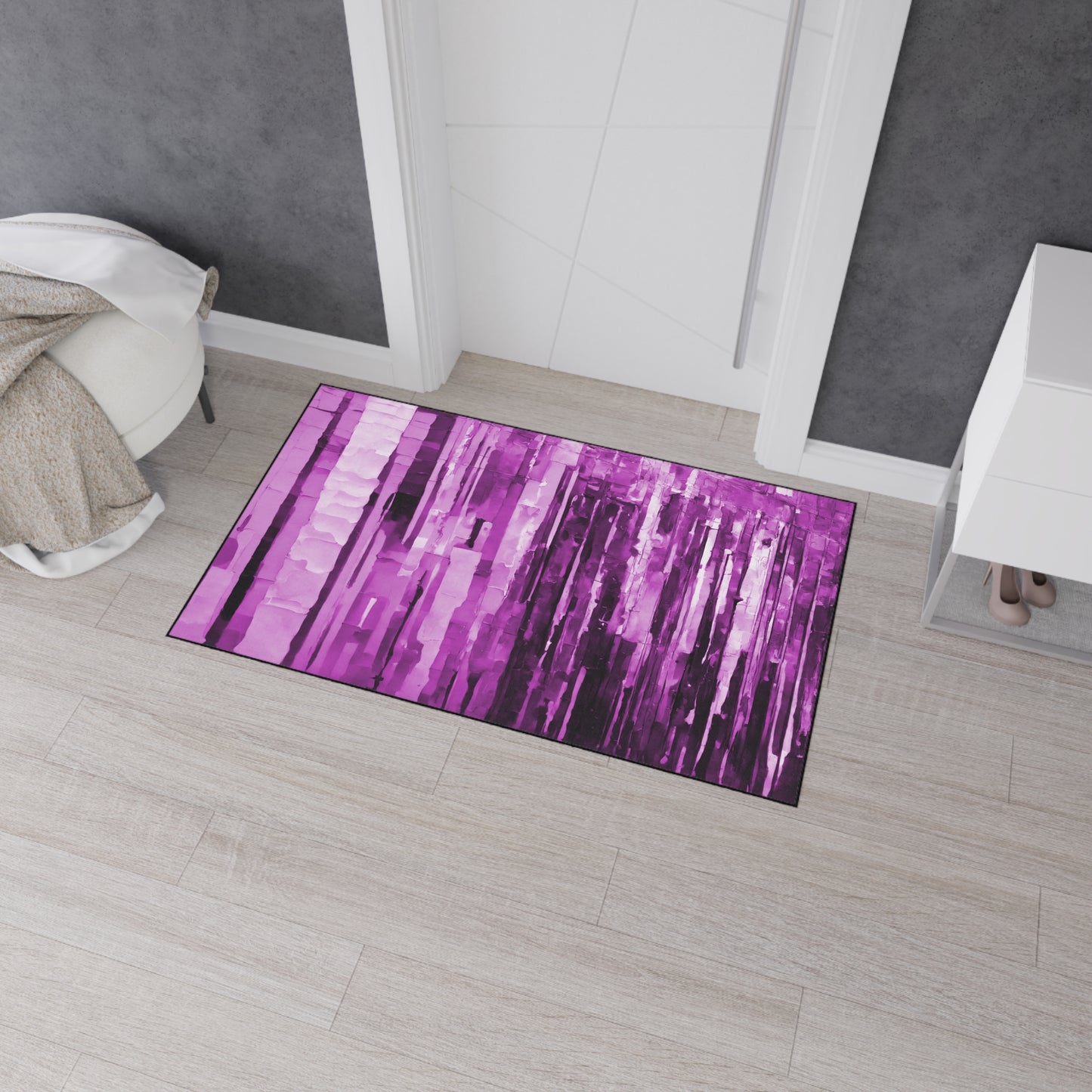 Striped Powder Lavender 24" x 36" Heavy Duty Floor Mat