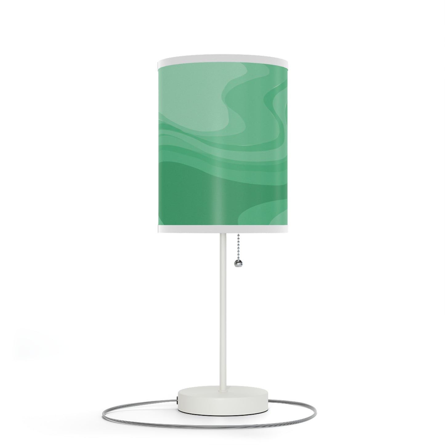 Mint Green Wavey Table Lamp on a White or Silver Stand, US|CA plug