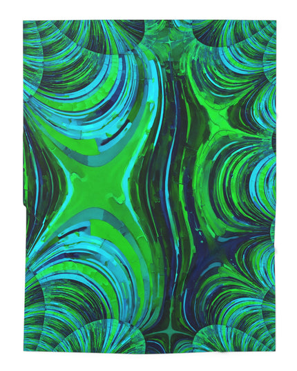 Uzi Spiral Blue Green Baby Swaddle 30″×40″ Blanket