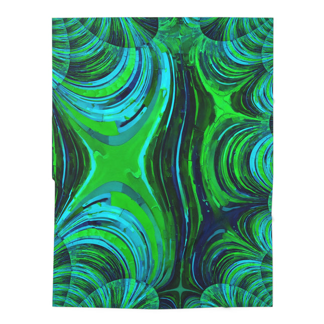 Uzi Spiral Blue Green Baby Swaddle 30″×40″ Blanket