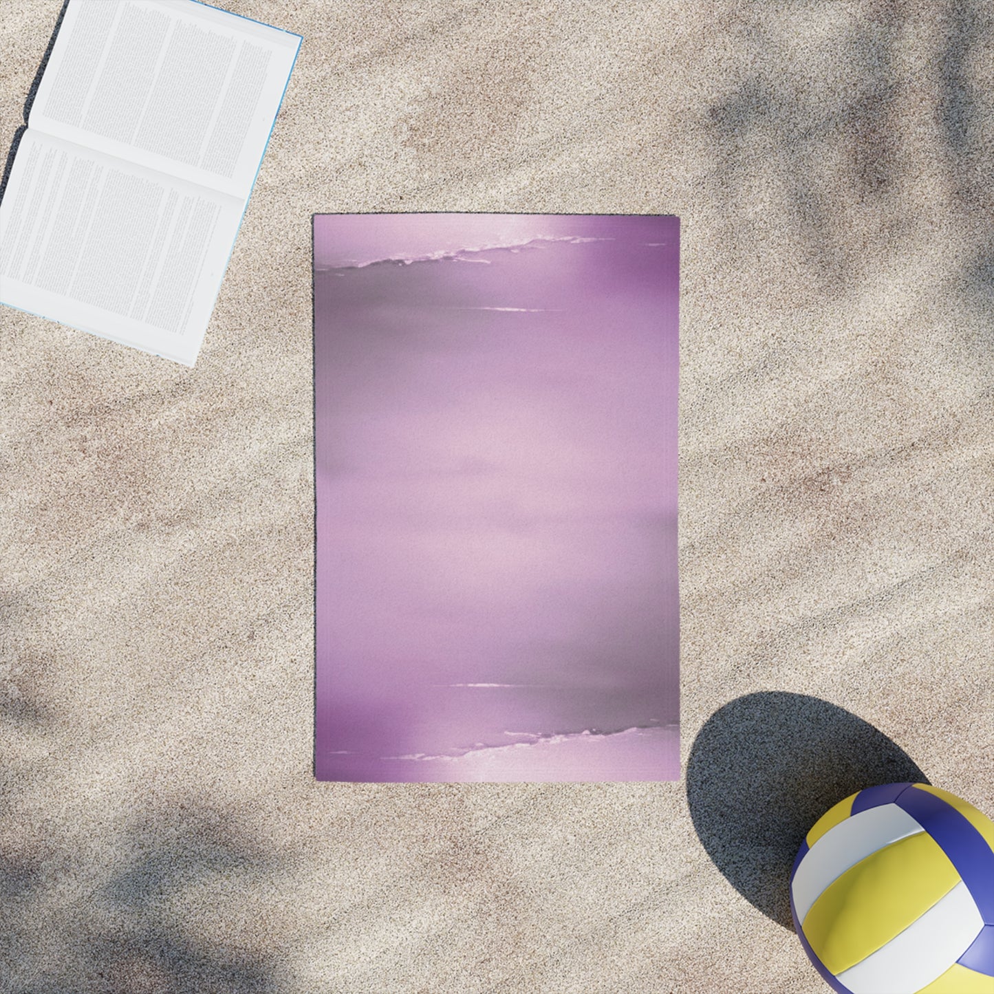 Dark Pink Sea Amethyst Fog Beach Towel, 18" x 27"