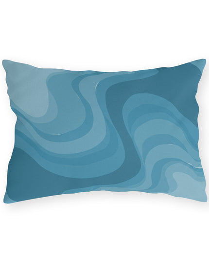 Sky Blue Wavey 20" x 14" Outdoor Pillow