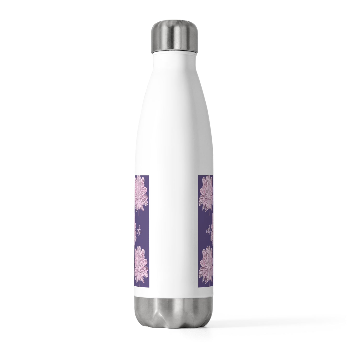 Magenta Floral Butterflies 20oz Insulated Water Bottle