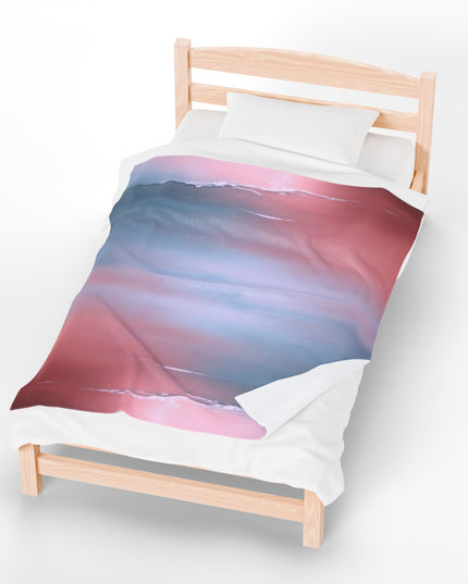 Gray Sea Pink Fog Velveteen Plush Blanket, 50" x 60"