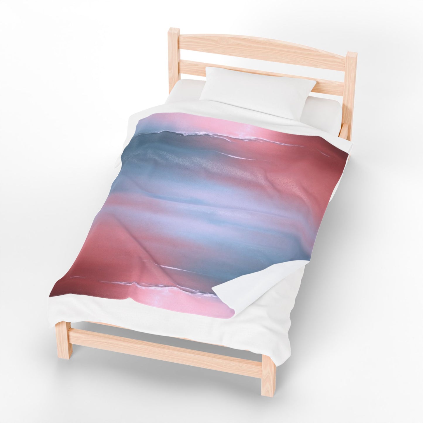 Gray Sea Pink Fog Velveteen Plush Blanket, 50" x 60"