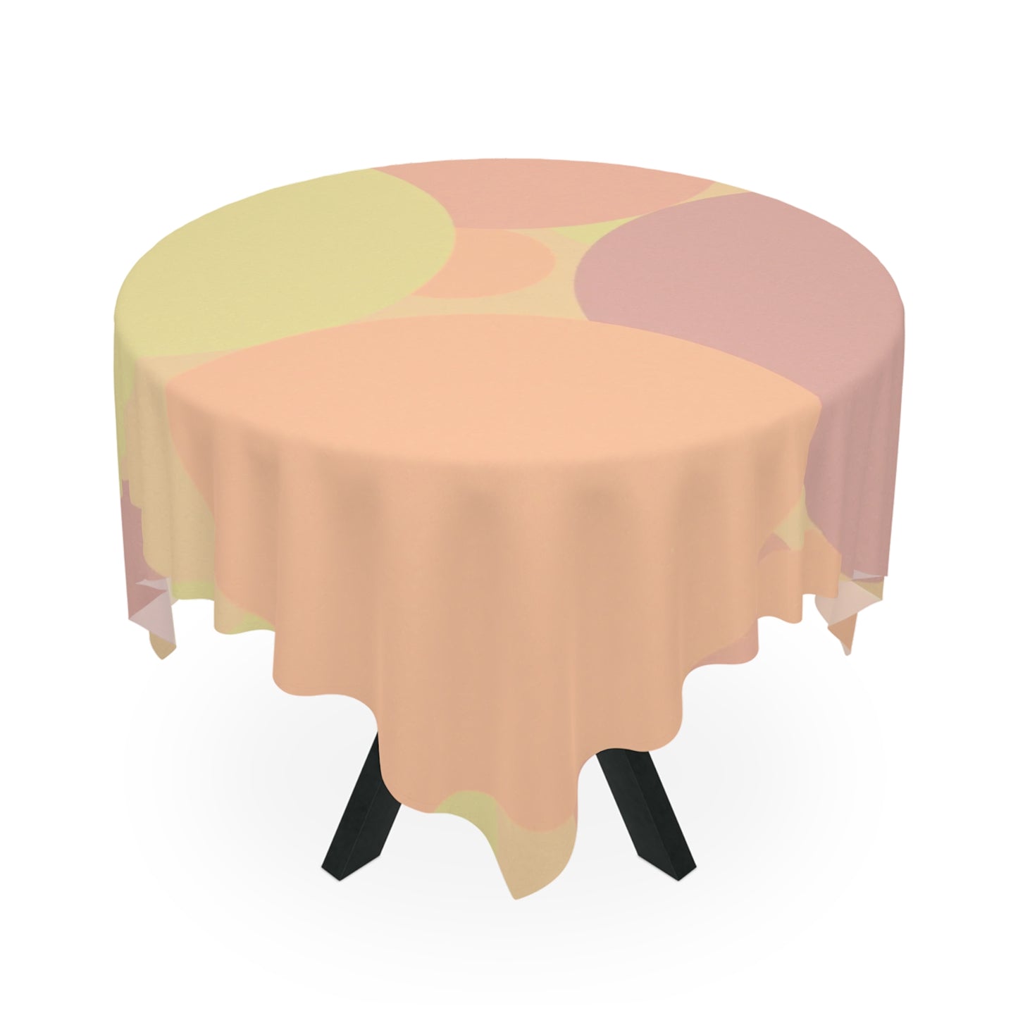 Pastel Hot Peach Patches Tablecloth, 55" x 55"