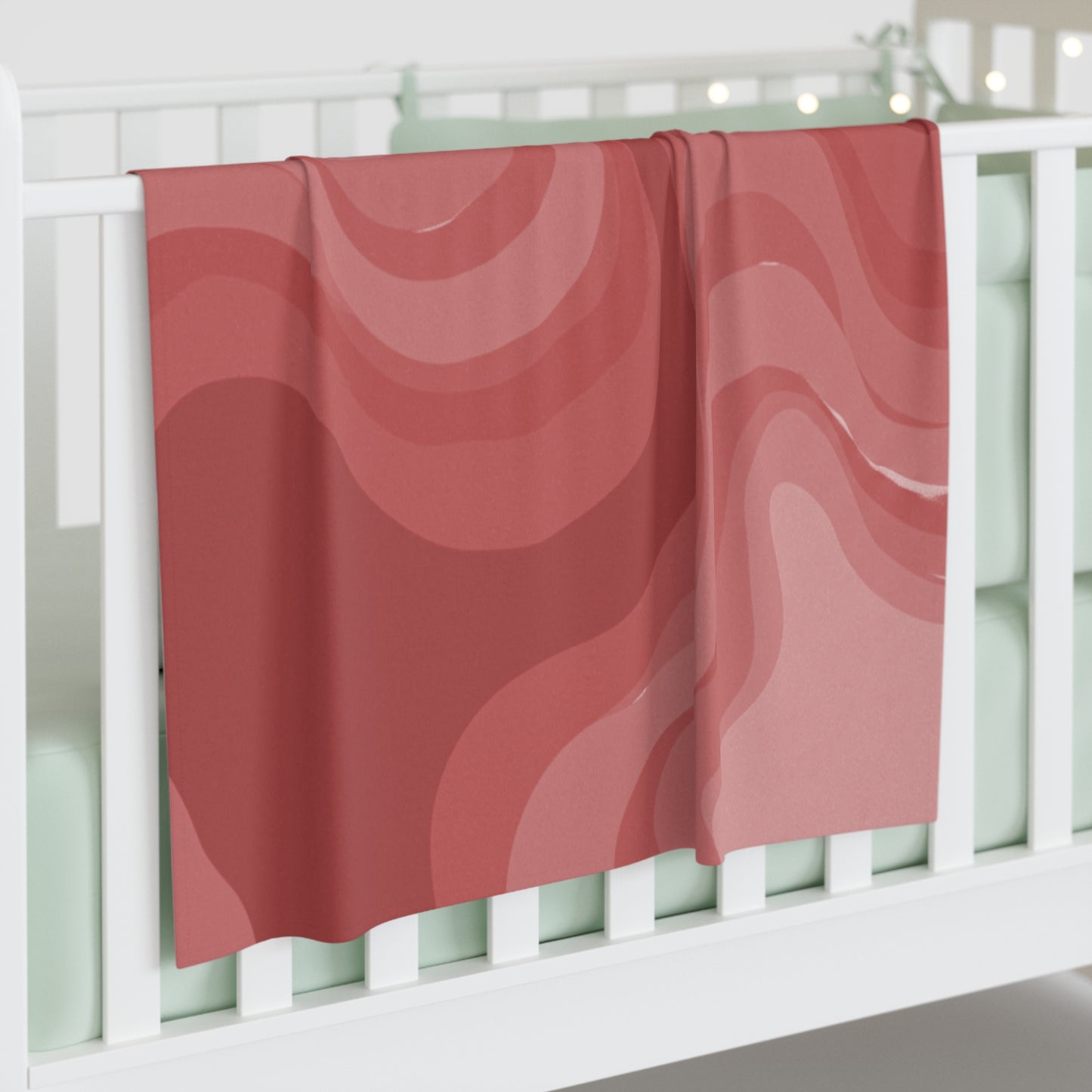 Power Red Wavey Baby Swaddle 30″×40″ Blanket